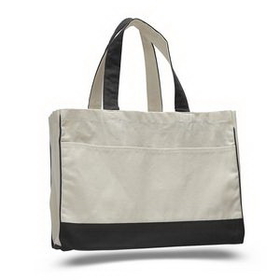 Blank Canvas Gusset Tote with Self Fabric Handles, 17" W x 13" H x 5" D