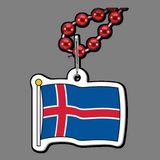 Custom Beaded Necklace W/ Clip On Iceland Flag Medallion