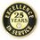Blank Excellence In Service Pin - 25 Years, 3/4" W, Price/piece