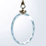 Custom Elegant Gem-Cut Optical Crystal Ornament - Oval (Screened)