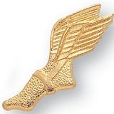 Blank Winged Foot Track Chenille Letter Pin