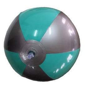 Custom 16"Deflated Inflatable Silver and Teal Beach Ball