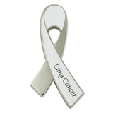 Blank Lung Cancer Awareness Ribbon Pin, 5/8