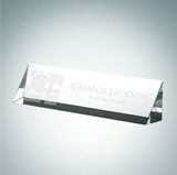 Custom Slant Front Optical Crystal Nameplate (Small), 2
