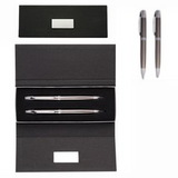Custom Tri-Fold Black Paper Box with Metal Plate (for 1 or 2 Pens) Tri-Fold Black Paper Box with Metal Pla, 6 1/2