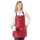 Custom Colored Full/ Medium Length Twill Bib Apron with Pouch - 1 Color (22