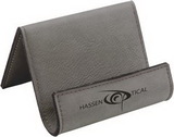 Custom Gray Laserable Leatherette Holder Easel, 3 1/2