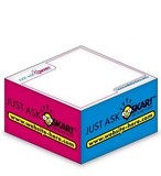 Custom Stik-On Adhesive Note Cube W/ 4 Colors & 1 Side (3.875