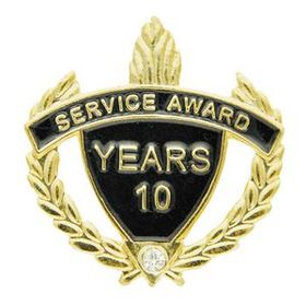 Blank Service Award Lapel Pins (10 Years), 1 1/4" Diameter