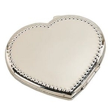 Custom Beaded Heart Compact Mirror, 2.5