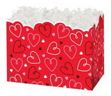 Blank Doodle Hearts Small Basket Box, 6.75