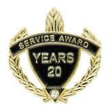 Blank Service Award Lapel Pins (20 Years), 1 1/4