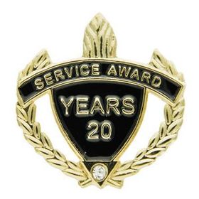 Blank Service Award Lapel Pins (20 Years), 1 1/4" Diameter