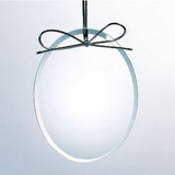 Custom Beveled Clear Glass Ornament - Oval - Screened, 4