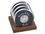Custom 4 Round Solid Chrome Coasters with Solid Walnut Wood Stand Up Holder, Price/piece