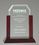Custom 8" Premier Glass Clipped Corner Award with Mahogany Base, Price/piece