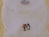 Baby Boutross White Linen Embroidered Bib With Penguins