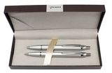 Custom Lewis Ballpoint and Pencil Gift set - Silver, 5.5