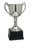 Custom Silver Plated Aluminum Cup Trophy w/ Plastic Base (12 3/4