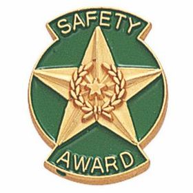 Blank Safety Award Pins (Safety Award Star & Wreath), 3/4" L