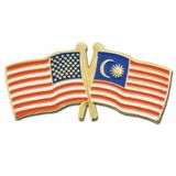 Blank Usa & Malaysia Flag Pin, 1 1/8