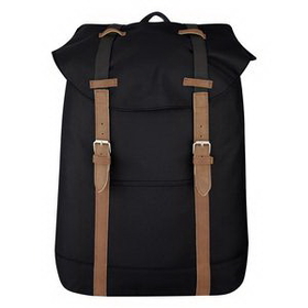 Custom Flap Drawstring Backpack, 11 3/4" W x 18" H x 6" D