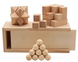 Custom 3 In 1 Wooden Puzzle Box Set, 6.5