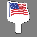 Custom Hand Held Fan W/ American Flag, 7 1/2
