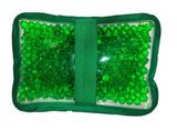 Custom Cloth Rectangular Green Hot/ Cold Pack with Gel Beads, 5 3/4