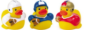 Custom Rubber Football Duck, 3 1/4" L x 3 1/4" W x 3" H