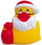 Blank Rubber Santa Claus Duck, 3 1/2" L x 3 3/4" W x 3 1/2" H