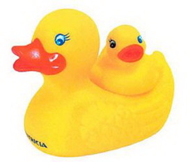 Custom Big Rubber Duck w/ Duckling (2 Piece Set), 4" L x 3 1/4" W x 4" H