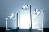 Custom 114-C581  - World Globe Peak Award-Optic Crystal
