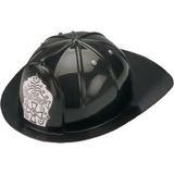 Adjustable Plastic Fire Chief Hat w/Custom Label on Side of Hat