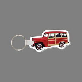 Key Ring & Full Color Punch Tag - 1940 Woody Wagon Car