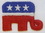 Custom Holiday Embroidered Applique - Large Republican Elephant, Price/piece