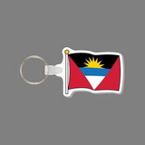 Key Ring & Full Color Punch Tag W/ Tab - Flag of Antigua & Barbuda