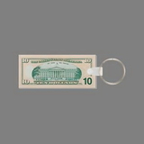 Key Ring & Full Color Punch Tag - 10 Dollar Bill (Face Down)