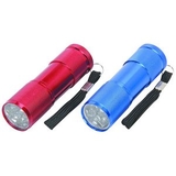 Custom Red 9 LED Aluminium Mini Pocket Torch Flashlight Camping Light, 3 1/2