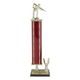 Custom Pink Moonbeam Single Column Trophy w/Figure & Eagle Trim (18