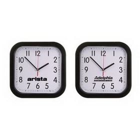 Custom Rounded Square Wall Clock w/4 Color Process Printing (CMYK), 9.25" L x 9.25" W