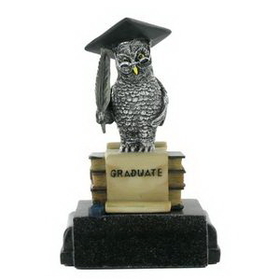 Blank 6" Wise Owl Graduate Award Scholastic Resin Trophy(Without Base)
