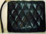 Custom PU Quilted Wristlet Pouch, 9 1/4