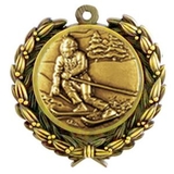 Custom Stock Skiing Medal w/ Wreath Edge (1 1/2