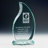 Custom Cut Beveled Jade Glass Flame Award