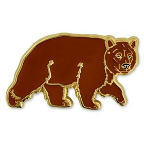 Blank Brown Bear Pin, 1 1/14" W x 3/4" H