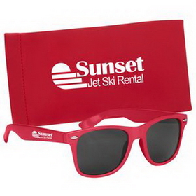 Custom Malibu Sunglasses With Pouch, 3 1/2" W x 6 1/2" H
