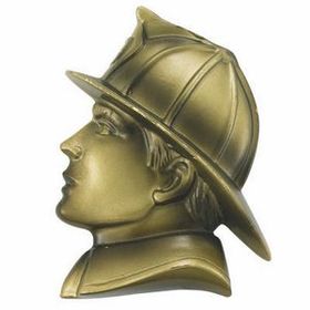Blank Antique Brass Hand Painted Resin Fireman Head Plaque Mount (5 1/2"X2 1/2")