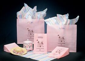 Custom Frosted Colored Poly Die Cut Light Pink Bag/ 4 Mil (7"x3.5"x10.5")