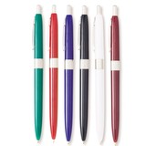 Custom Retractable Pen with Chrome Trim and Wide Chrome Centerband